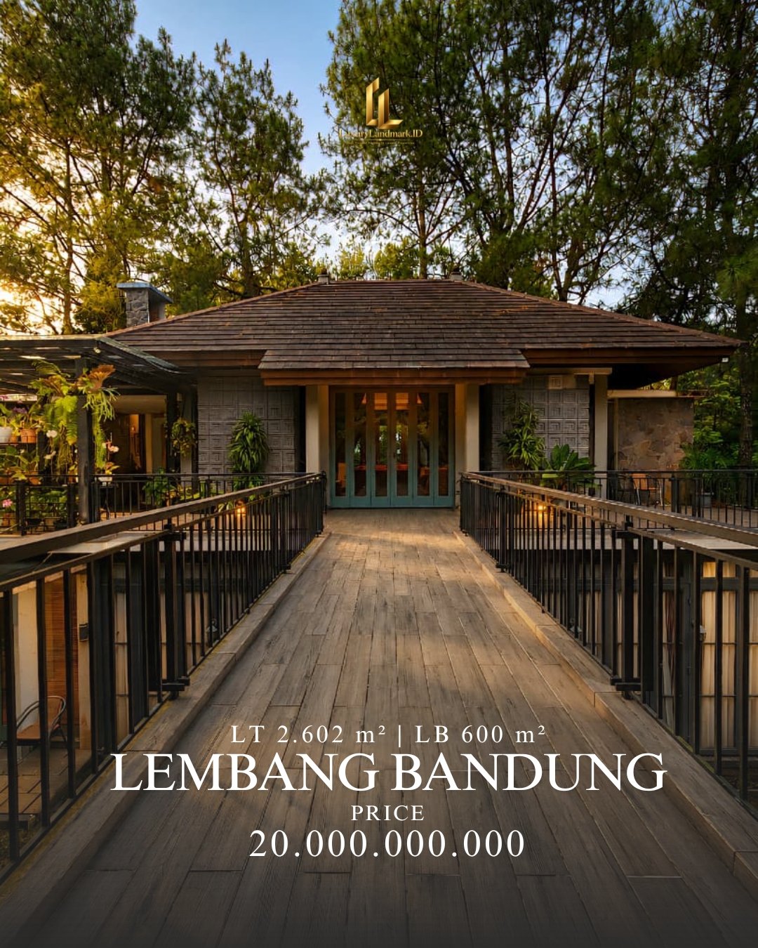 Dijual Rumah Mewah dengan Tanah Luas 2.602 m² di Lembang Bandung – Private Garden & Backyard